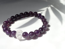 Charger l'image dans la galerie, Bracelet Améthyste et Cristal de Roche - Lithothérapie, Sérénité et Équilibre
