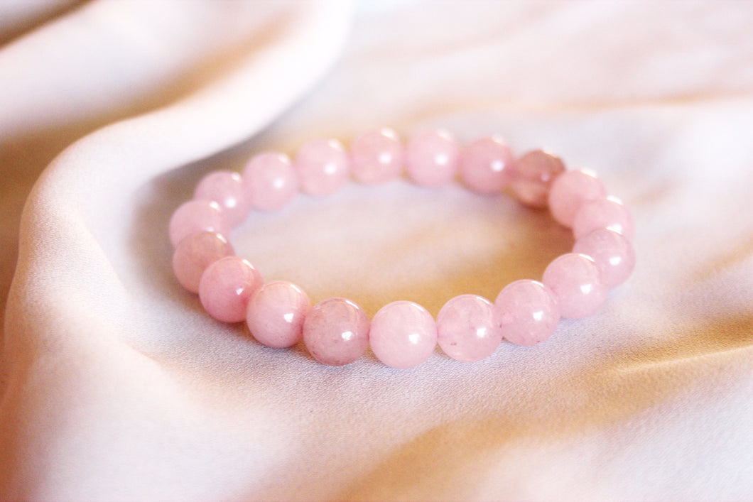 bracelet en quartz rose naturel