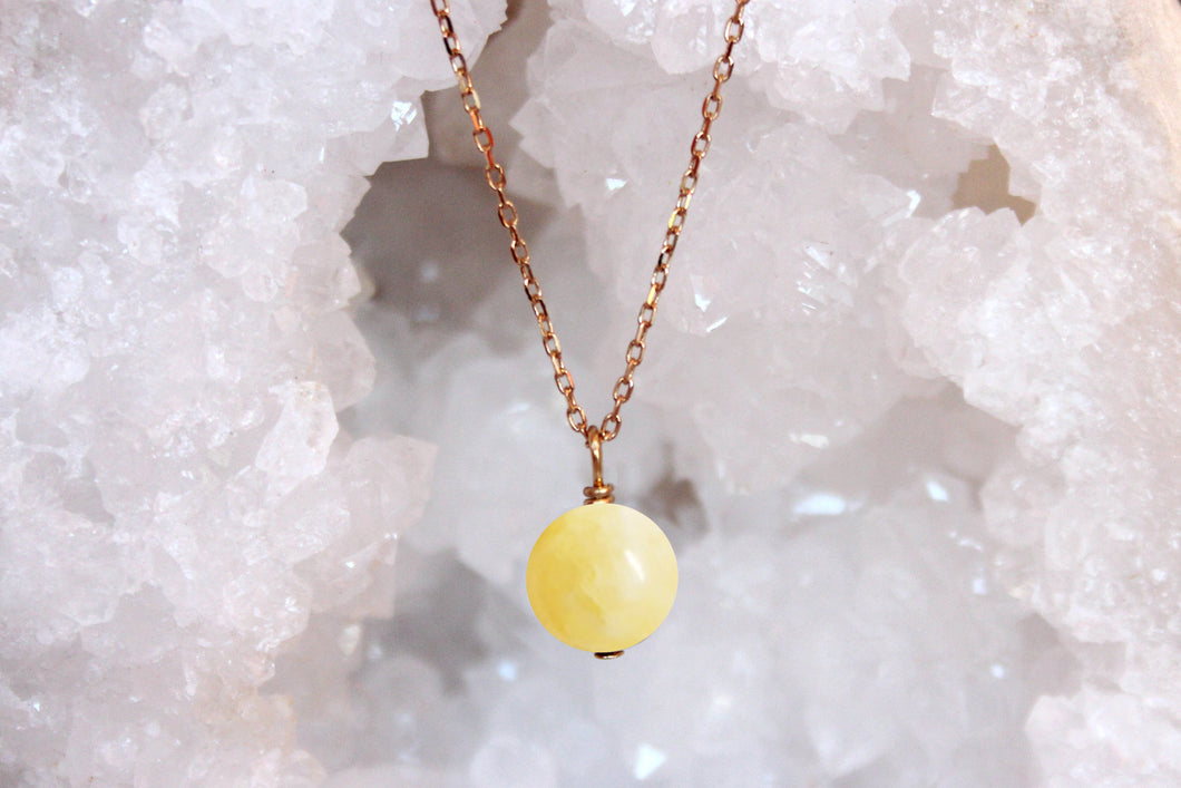 COLLIER JADE JAUNE - Courage / Chance